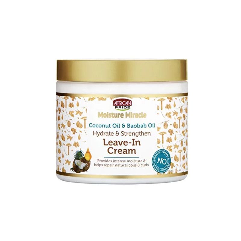 AFRICAN PRIDE MOISTURE MIRACLE COCONUT OIL &amp; BAOBAB OIL LEAVE-IN CREAM