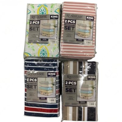 80242754   RASBERRIE 2PCS KING SIZE PILLOW CASE SET