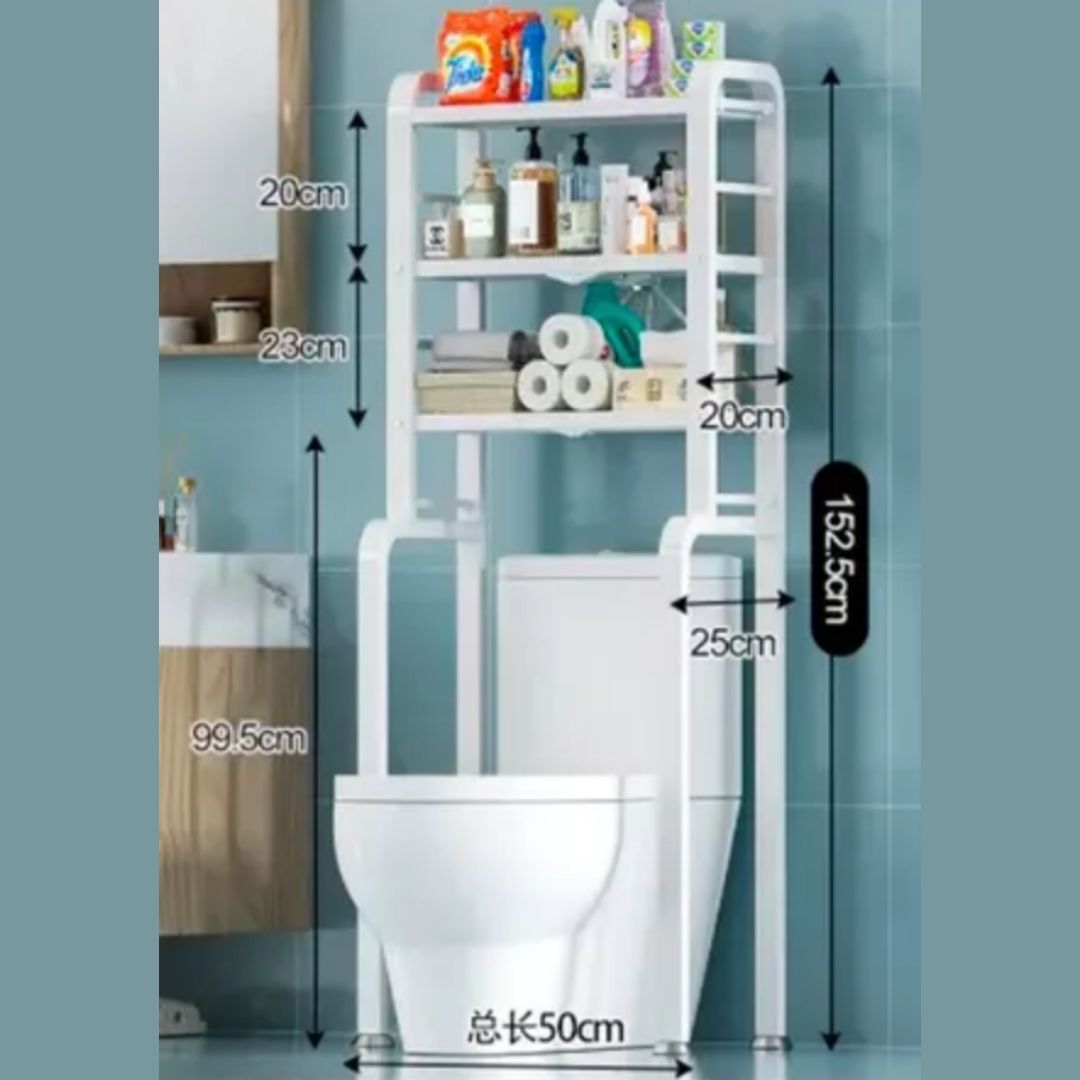 RC86-1 WHITE BATHROOM STORAGE RACK