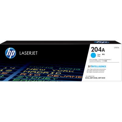 HP 204A - Cyan - original - LaserJet - toner cartridge (CF511A) - for Color LaserJet Pro M154a, M154nw, MFP M180n, MFP M180nw