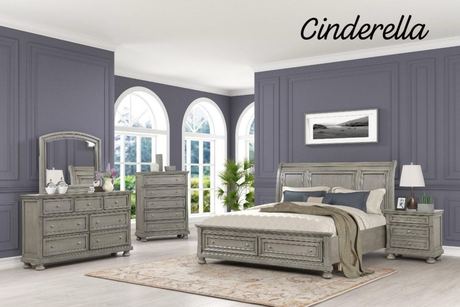 Cinderella bedroom sets (QUEEN)