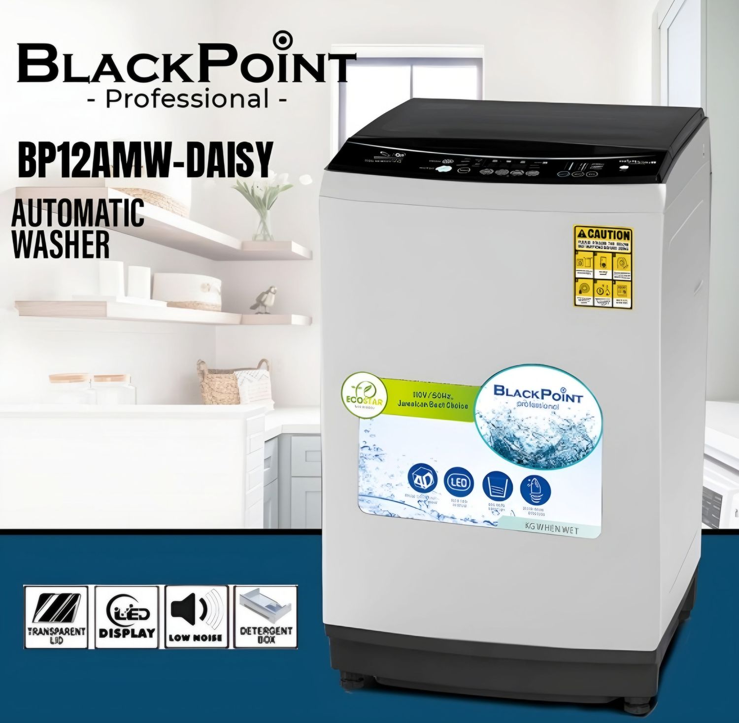 BP12AMW-DAISY BLACKPOINT AUTOMATIC 12KG  WASHER