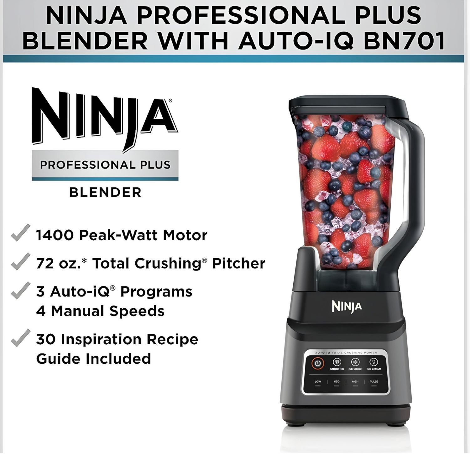 BN701-NINJA NUTRI NINJA BLENDER -- ORIGINAL -- PROFESSIONAL 72 OZ --