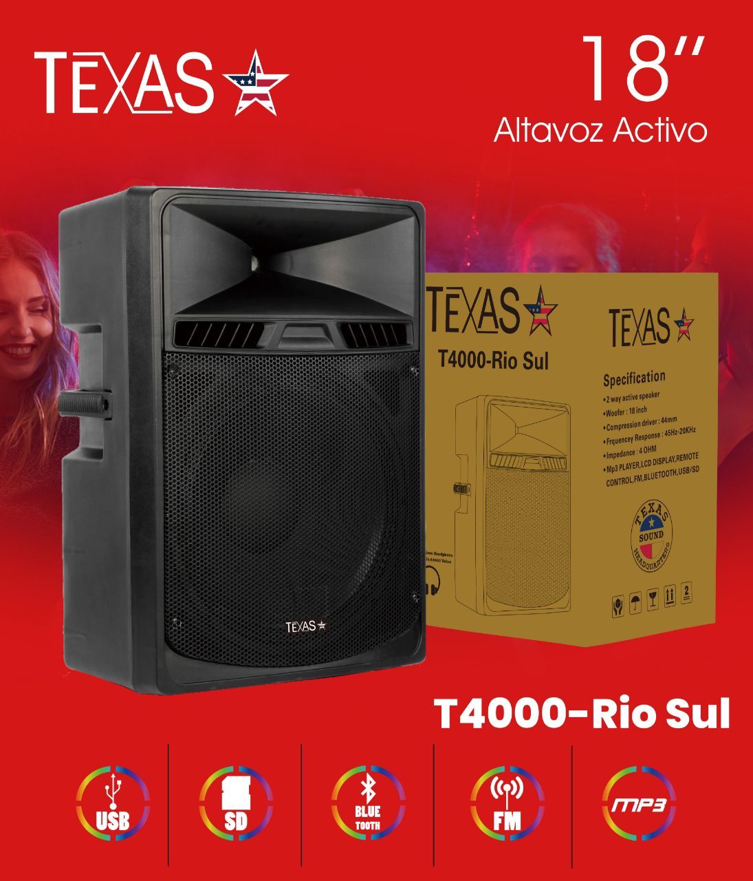 TEXAS RIO SUL T4000 POWERED SPEAKER