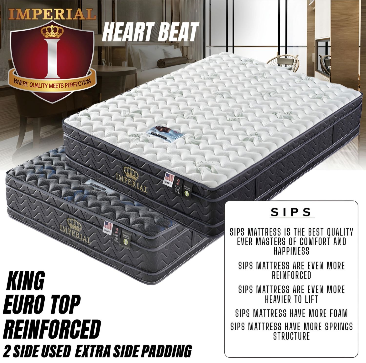 SIPS-BP-KING-DUALET-HEART BEAT-REENFORCED BLACKPOINT MATTRESS
