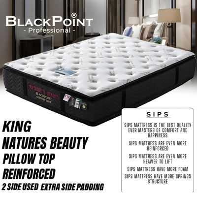BP-KING-NATURES BEAUTY-REENFORCED -- SIPS -BLACKPOINT - KING -  ORGANIC PADDED + CORNER MATTRESS