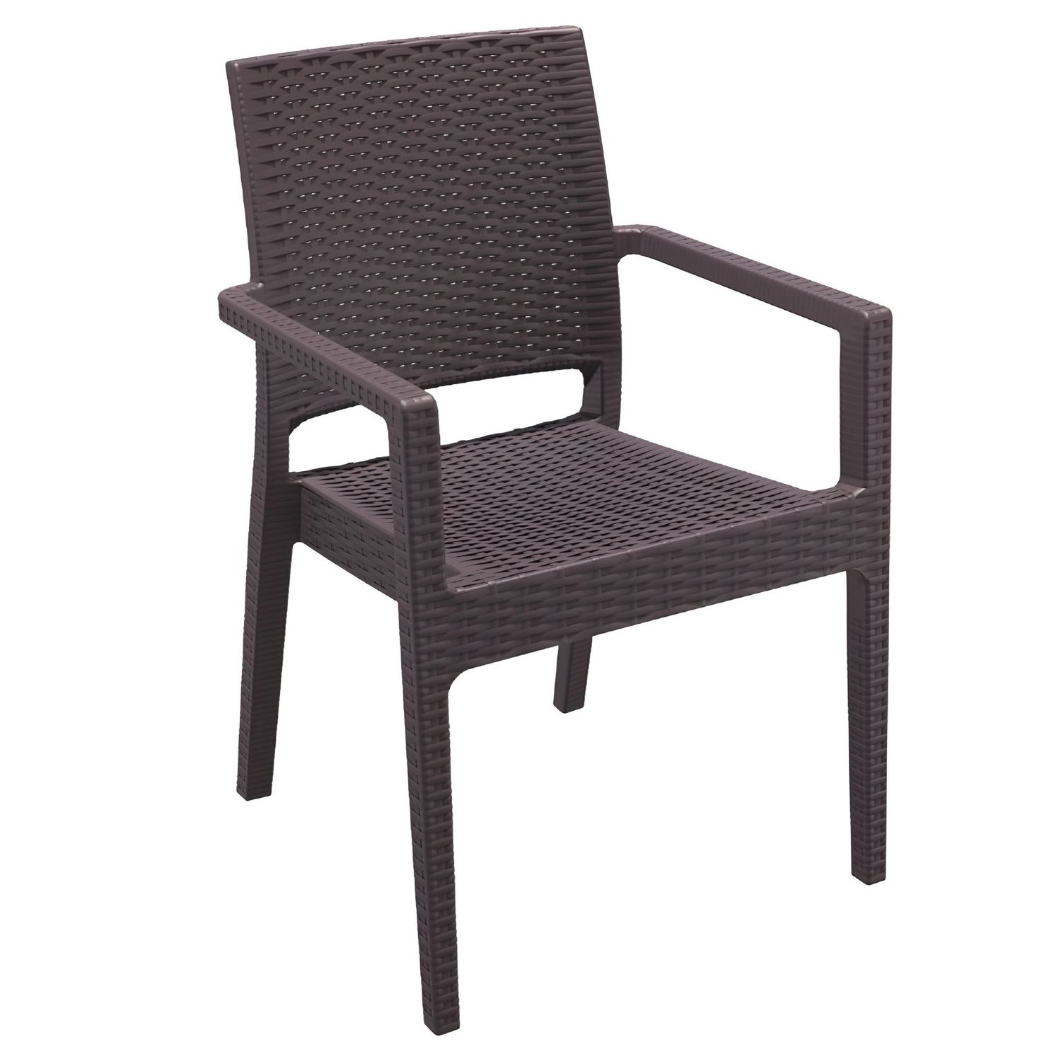 RATTAN PLACTIC CHAIR WITH ARMREST