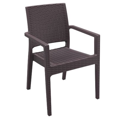 RATTAN PLACTIC CHAIR WITH ARMREST