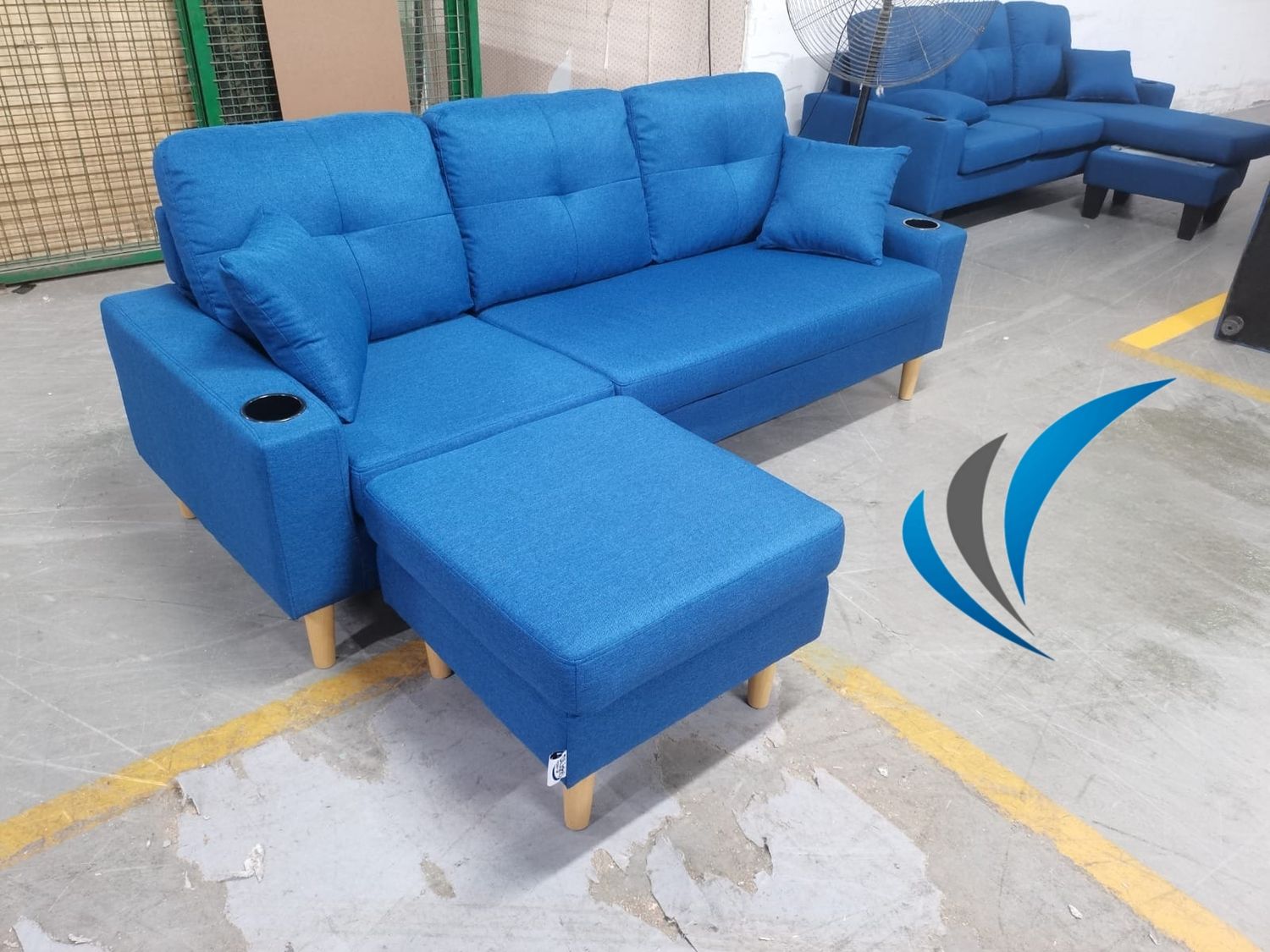 DILIGHT DL-0106SF L-SHAPE SOFA (BLUE)
