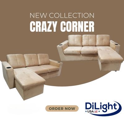 DL-1504-SF-L SHAPE SOFA (BROWN)