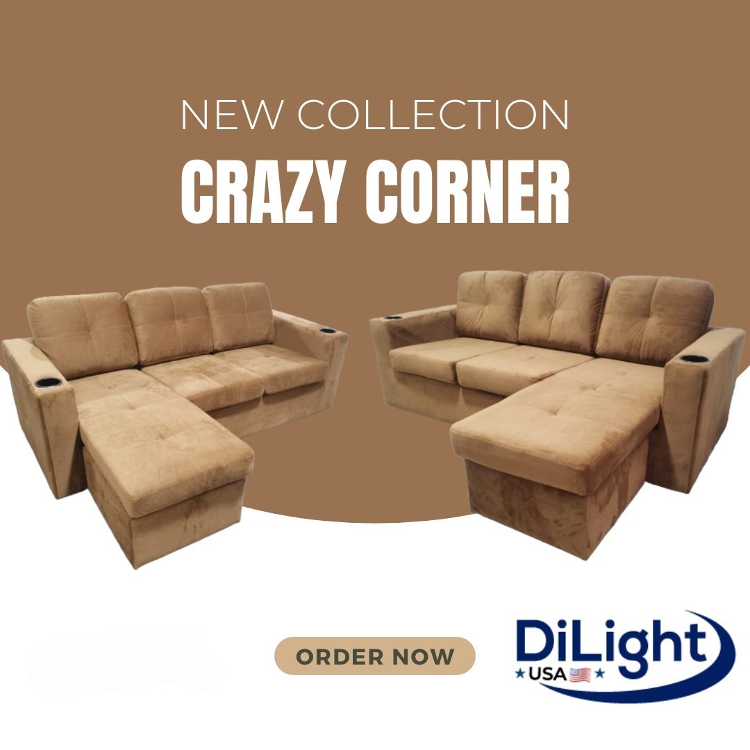 DL-1504-SF-L SHAPE SOFA (GOLD)