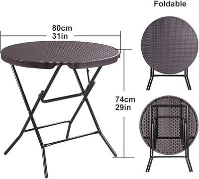 YB80 FOLDING ROUND TABLE/STOOL (PLASTIC+METAL)