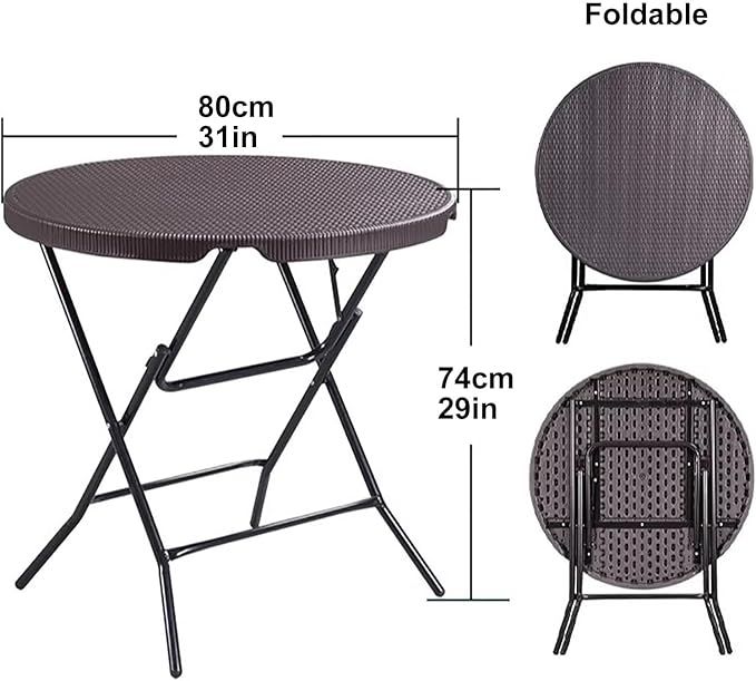 YB80 FOLDING ROUND TABLE/STOOL (PLASTIC+METAL)