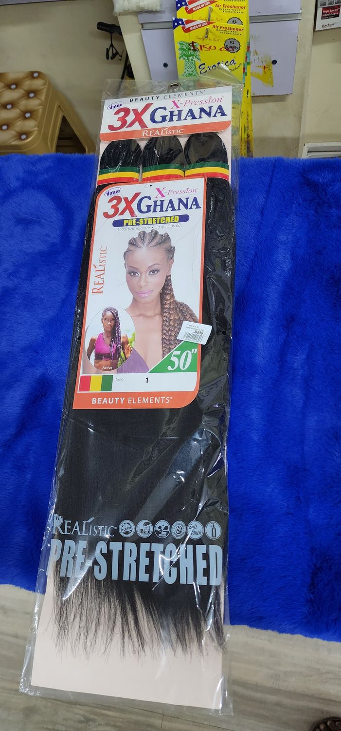 #1 REALISTIC 3X EXPRESSION GHANA PRE-STRETCHED 50&quot;