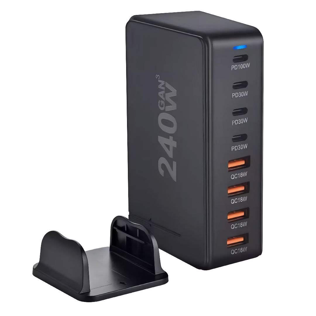 GaN 268W 8-Port USB C PD Charger Desktop GaN Charger Fast Charge 3.0 USB Mobile Charger US  Plug For IPhone IPad Samsung