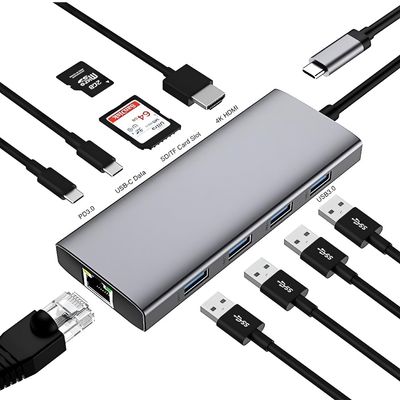 V-TC10B VegGeg 10 in 1 Type-C Multifunctional HUB Adapter