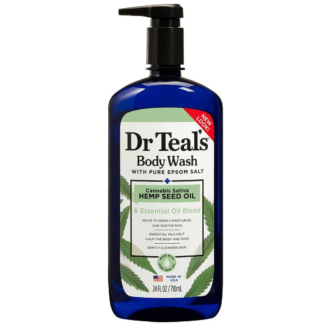DR TEAL&#39;S BODY WASH HEMP SEED OIL &amp; ESSENTIAL OIL BLEND 710ML