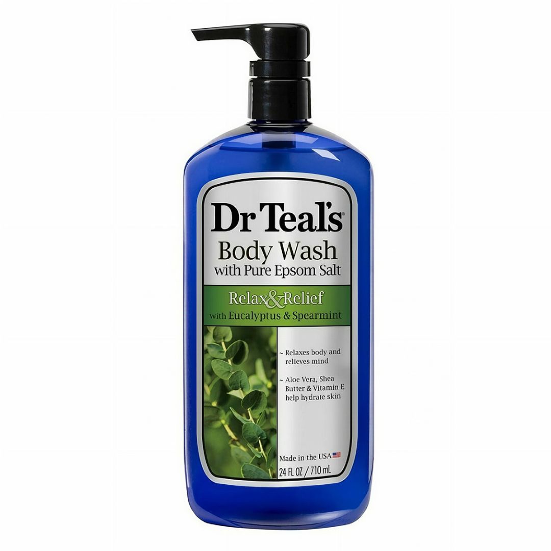 DR TEAL&#39;S RELAX &amp; RELIEF EUCALYPTUS &amp; SPEARMINT ESSENTIAL OIL BODY WASH 710ML