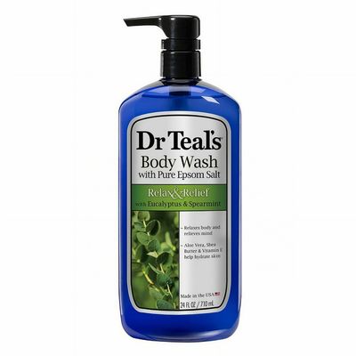 DR TEAL&#39;S RELAX &amp; RELIEF EUCALYPTUS &amp; SPEARMINT ESSENTIAL OIL BODY WASH 710ML