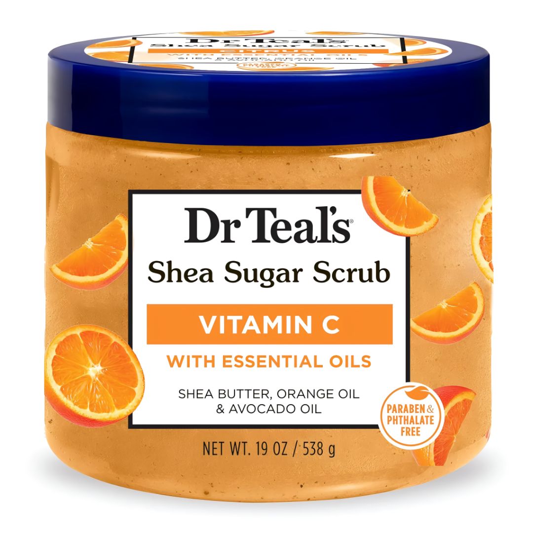 DR TEAL&#39;S SHEA SUGAR SCRUB CITRUS WITH ESSENTIAL OILS 538G
