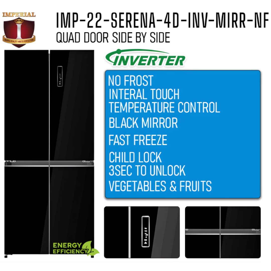 IMP-22-SERENA-4D-INV-MIRR-NF IMPERIAL -BLACK MIRROR LG TYPE QUAD 4