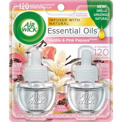 AIR WICK SCENTED OIL TWIN REFILL VANILLA &amp; PINK PAPAYA tm/mc 40ML