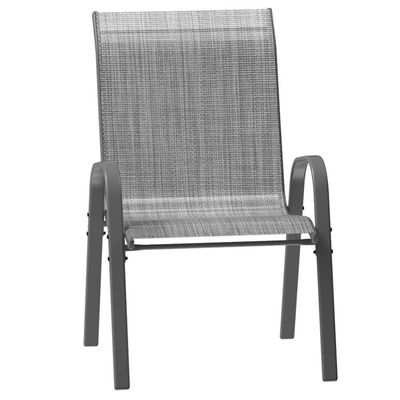 JGX-063C Amopatio Garden Chair, Patio Chair Stackable Dining Chairs for All Weather, Breathable Garden Outdoor Furniture for Backyard Deck, Grey