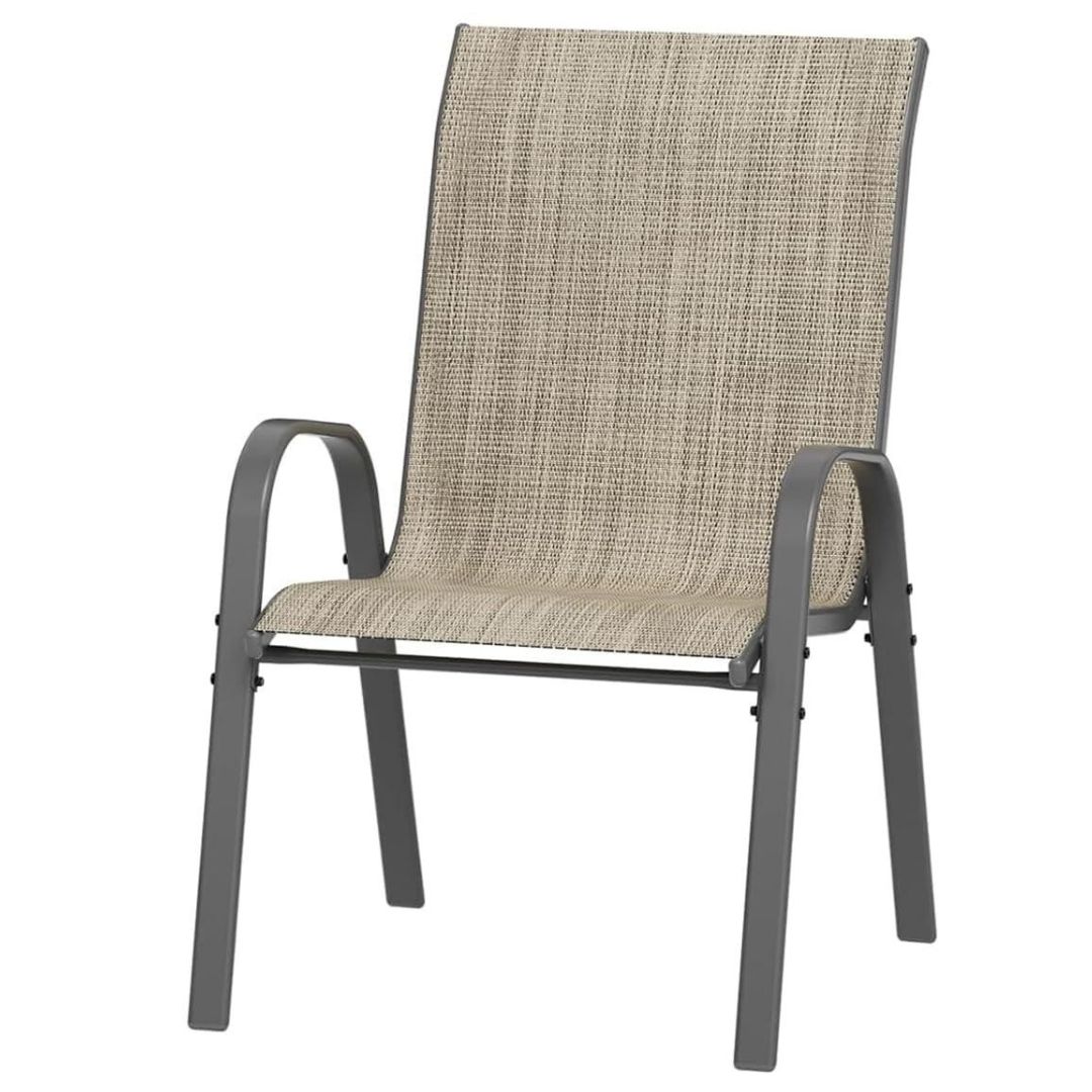 JGX-063A Amopatio Garden Chair, Patio Chair Stackable Dining Chairs for All Weather, Breathable Garden Outdoor Furniture for Backyard Deck, Coffee