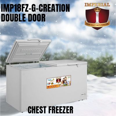 IMP18-CREATION-DD-FZ-GREY IMPERIAL FREEZER -- DOUBLE DOOR allumunium - GREY