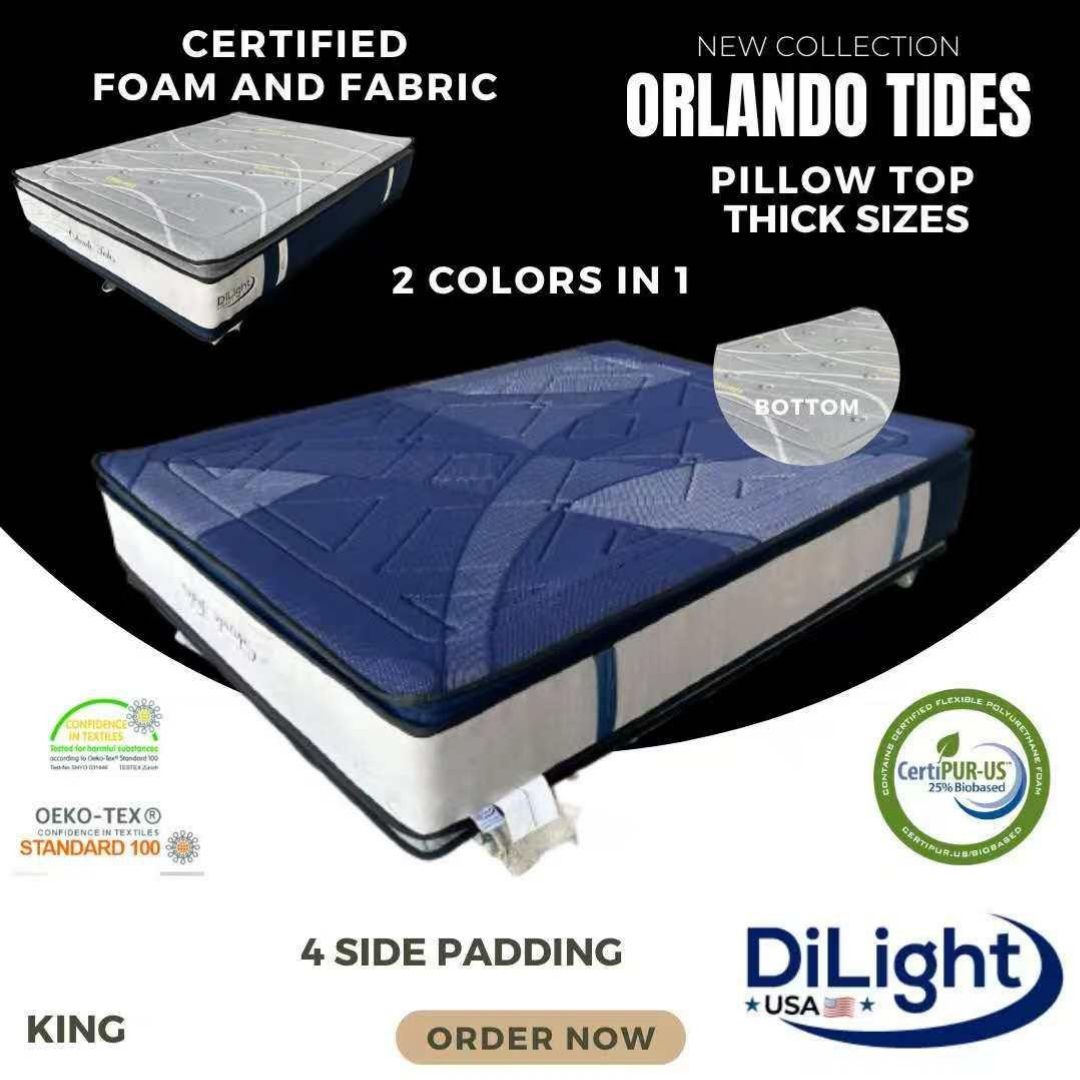 DL-KING-ORLANDO TIDES 2 SIDE PILLOW TON  MATTRESS