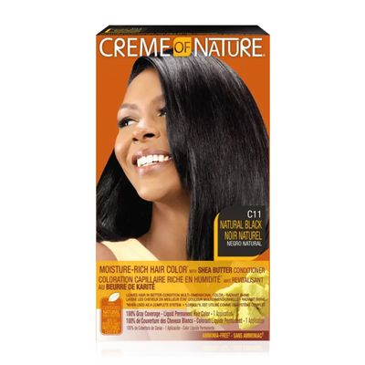 CREME OF NATURE HAIR COLOR #C11 NATURAL BLACK  WITH  SHEA BUTTER