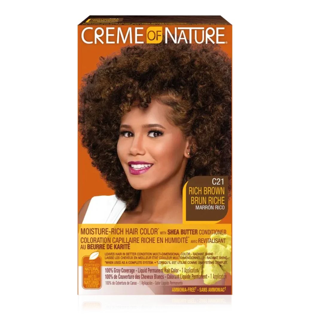 CREME OF NATURE HAIR COLOR #C21 RICH BROWN WITH SHEA BUTTER