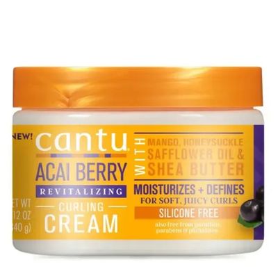 CANTU ACAI BERRY REVITALIZING CURLING CREAM WITH MANGO, HONEYSUCKLE, SEAFFLOWER OIL &amp; SHEA BUTTER (SILICONE-FREE) 340g