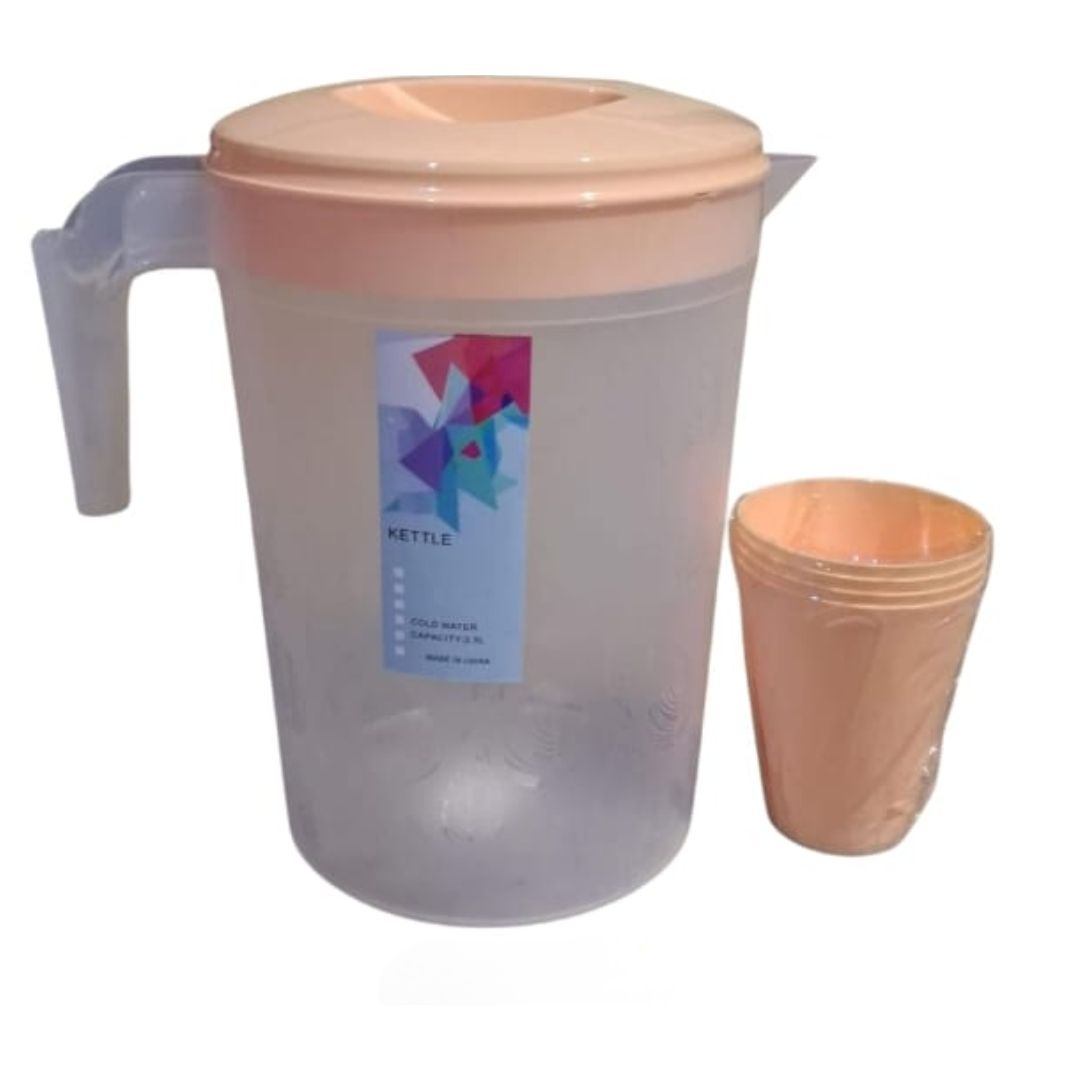 JB-09-48 5PCS CLEAR PLASTIC JUG &amp; CUP