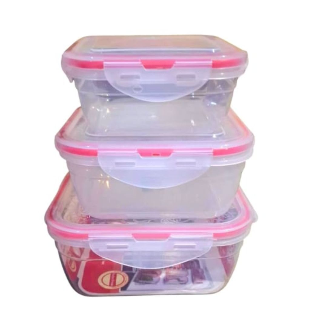 JB-09-59 3PCS SQUARE PLASTIC CONTAINER