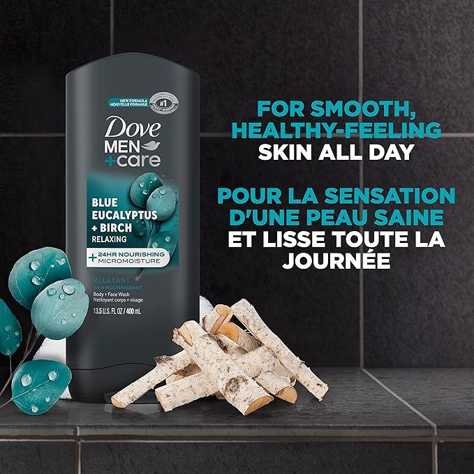 DOVE MAN +CARE BLUE EUCALYPTUS  BODY WASH 400ml