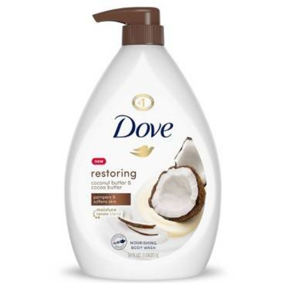 DOVE RESTORING COCONUT &amp; COCOA BUTTER  BODY WASH 905ML