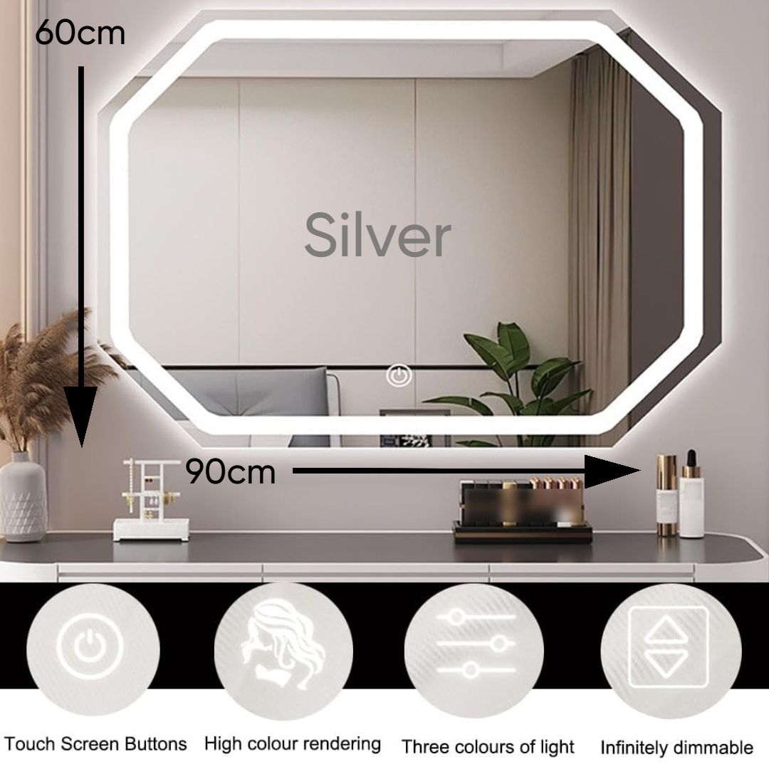 L8Y-6090 SILVER MIRROR WITH LAMP