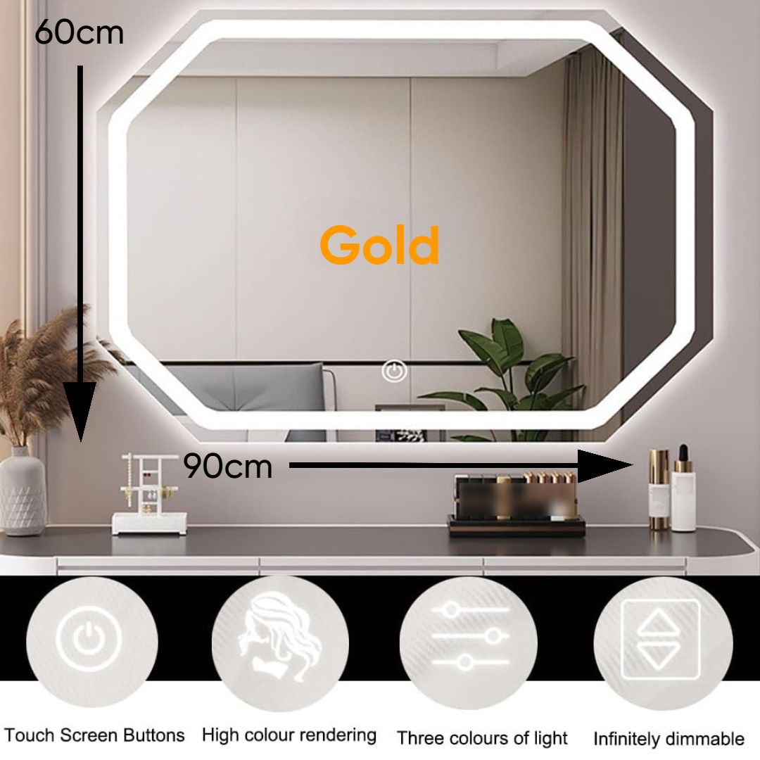 L8Y-6090 GOLD MIRROR WITH LAMP