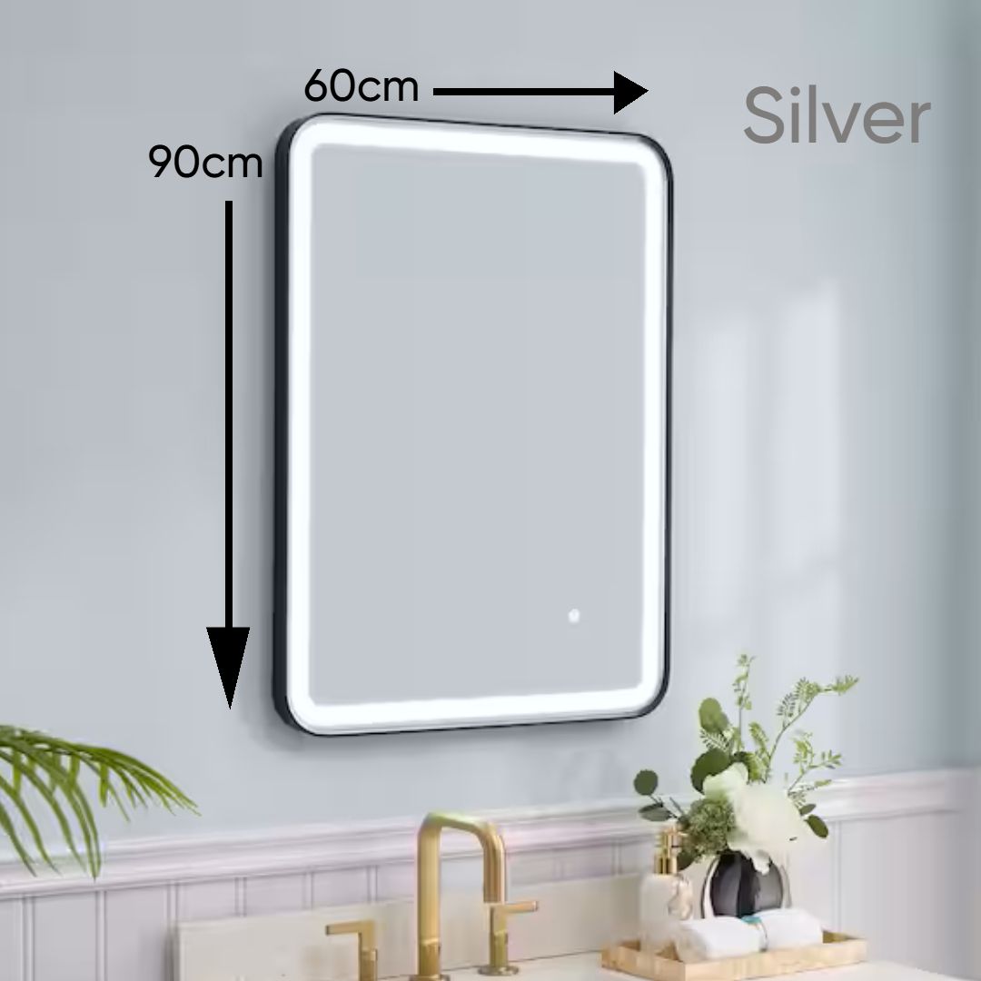 L4Y-6090 SILVER MIRROR WITH LAMP