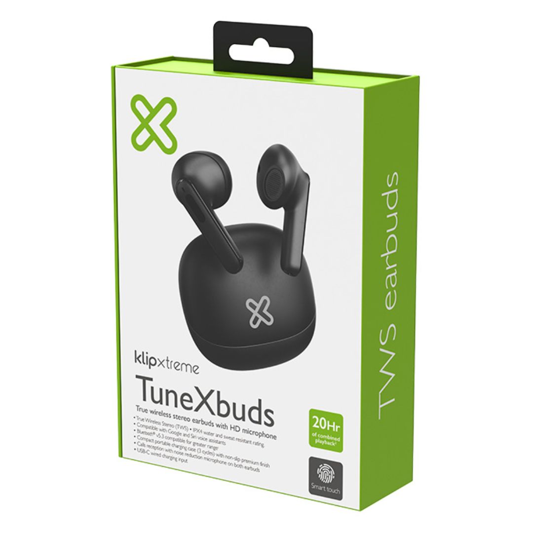 KTE-007BK 	Klip Xtreme - KTE-007BK - True wireless earphones - For Home audio / For Portable electronics / For Tablet / For Cellular phone - Wireless - Touch - 26Hrs Black