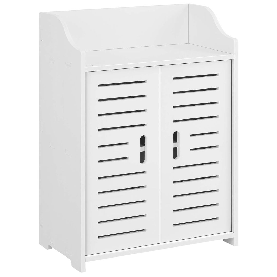11043043  Bathroom Cabinet Cabinet Sideboard Side Table WPC White 60x39x24cm