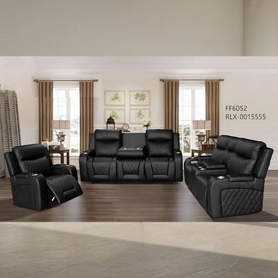 BLUESONIK ELECTRICAL RECLINER 3+2+1 SOFA SET BLACK -RLK