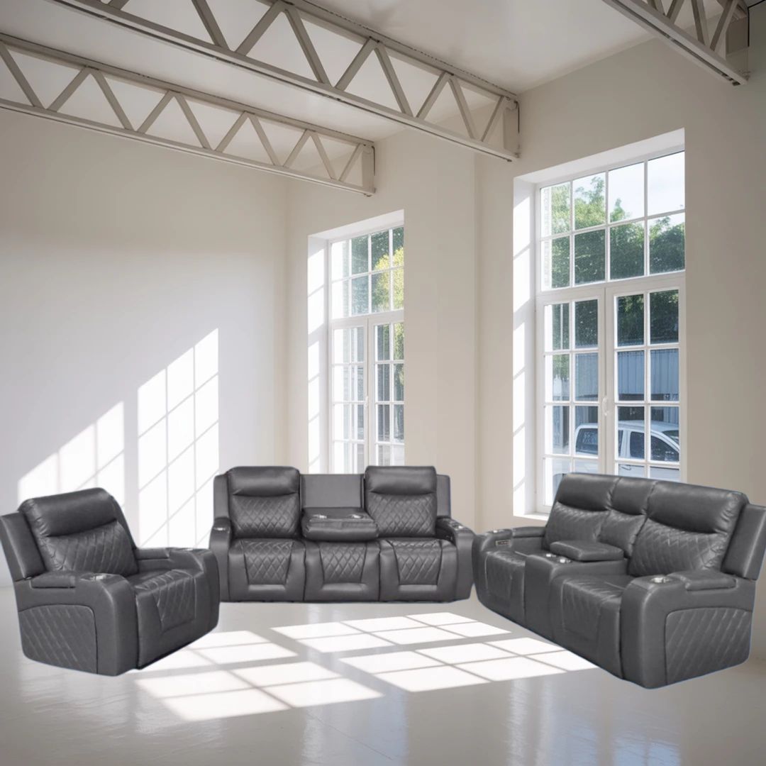 BLUESONIK ELECTRICAL RECLINER 3+2+1 SOFA SET GREY -RLK