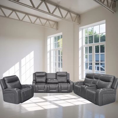 BLUESONIK ELECTRICAL RECLINER 3+2+1 SOFA SET GREY -RLK