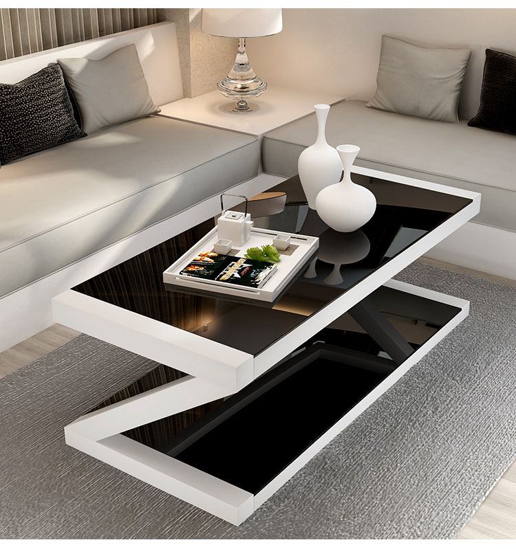 952-2 1 PC COFFEE TABLE (GLASS + METAL)