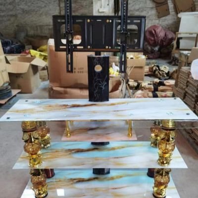 TV-A-34 TV STAND  (GLASS+ METAL)