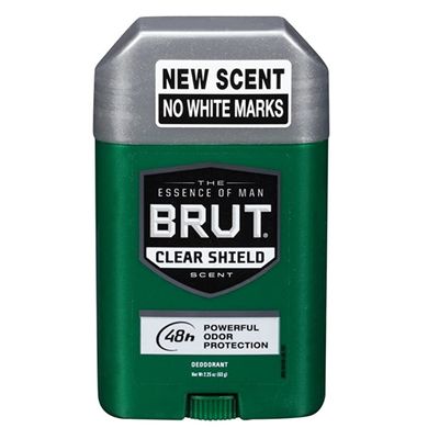 BRUT CLEAR SHIELD DEODORANT 48HR POWERFUL ODOR PROTECTION 2.25 OZ