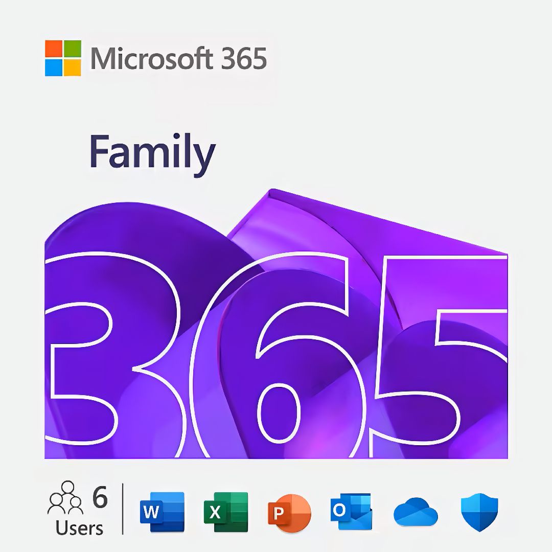 Microsoft 365 Family 12 Months - License Subscription - 1 to 6 users - Download - Windows / MacOS / iOS / Android