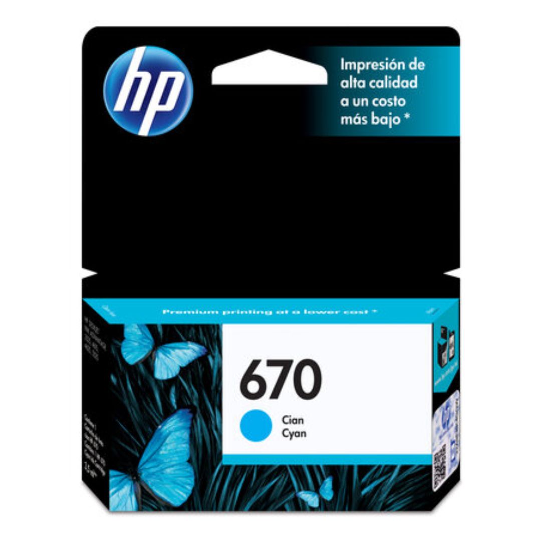 HP INK 670 CYAN BLUE